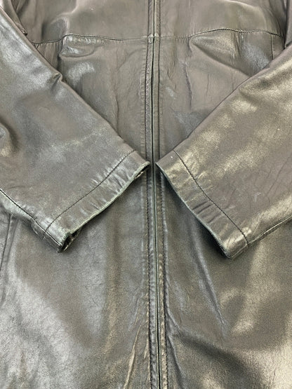 【中古品】【メンズ】 PERRY ELLIS ペリー エリス LEATHER JACKET レザージャケット アウター 上着 146-260822-hu-51-min サイズ：L カラー：ブラック 万代Net店