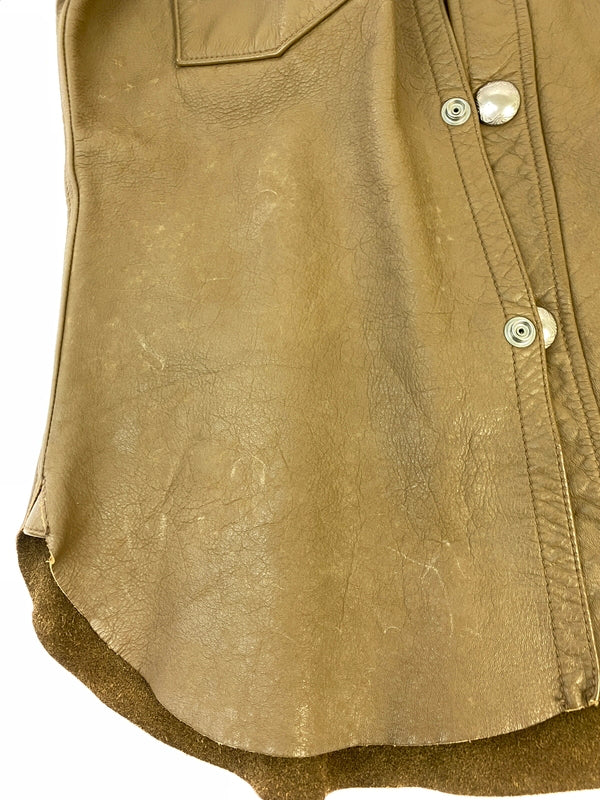 【中古品】【メンズ】 LEE リー 2455 RIDER SHORT LEATHER JACKET ライダー ショート レザー ジャケット アウター 上着 146-260822-hu-50-min サイズ：M カラー：ブラウン 万代Net店