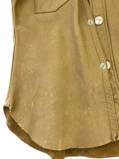 【中古品】【メンズ】 LEE リー 2455 RIDER SHORT LEATHER JACKET ライダー ショート レザー ジャケット アウター 上着 146-260822-hu-50-min サイズ：M カラー：ブラウン 万代Net店