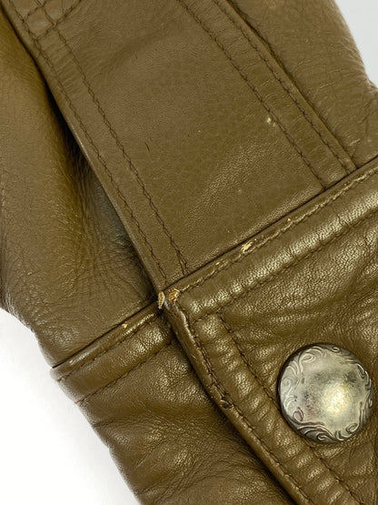【中古品】【メンズ】 LEE リー 2455 RIDER SHORT LEATHER JACKET ライダー ショート レザー ジャケット アウター 上着 146-260822-hu-50-min サイズ：M カラー：ブラウン 万代Net店