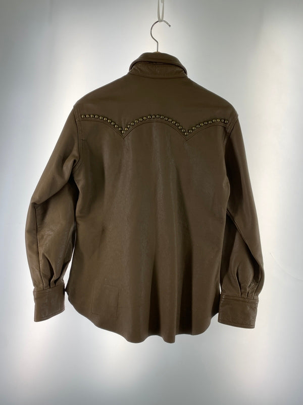 【中古品】【メンズ】 LEE リー 2455 RIDER SHORT LEATHER JACKET ライダー ショート レザー ジャケット アウター 上着 146-260822-hu-50-min サイズ：M カラー：ブラウン 万代Net店