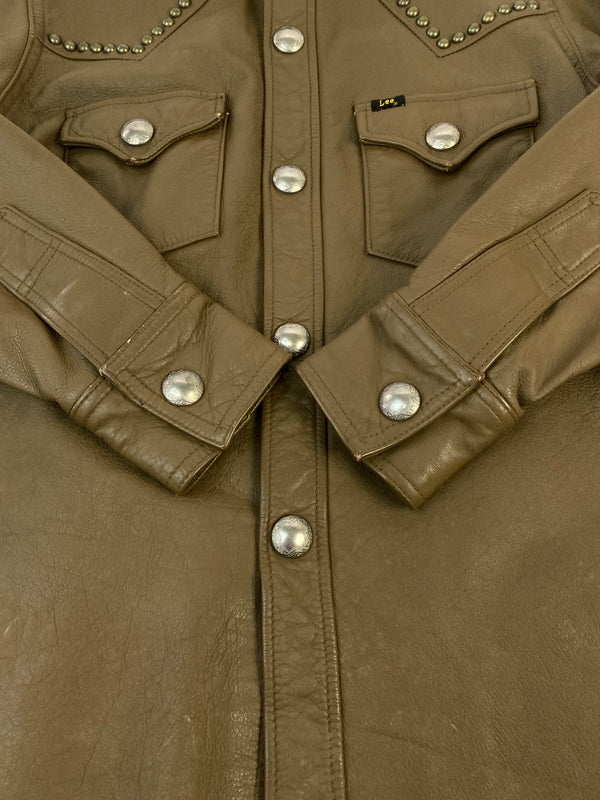 【中古品】【メンズ】 LEE リー 2455 RIDER SHORT LEATHER JACKET ライダー ショート レザー ジャケット アウター 上着 146-260822-hu-50-min サイズ：M カラー：ブラウン 万代Net店