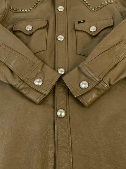【中古品】【メンズ】 LEE リー 2455 RIDER SHORT LEATHER JACKET ライダー ショート レザー ジャケット アウター 上着 146-260822-hu-50-min サイズ：M カラー：ブラウン 万代Net店