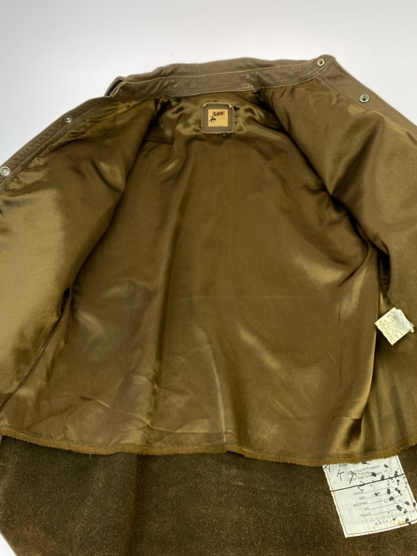 【中古品】【メンズ】 LEE リー 2455 RIDER SHORT LEATHER JACKET ライダー ショート レザー ジャケット アウター 上着 146-260822-hu-50-min サイズ：M カラー：ブラウン 万代Net店