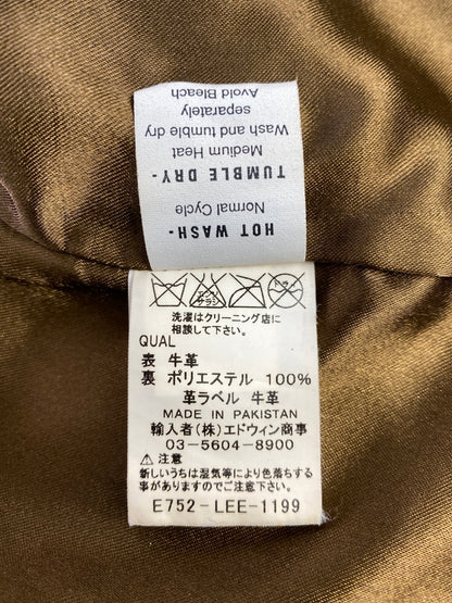 【中古品】【メンズ】 LEE リー 2455 RIDER SHORT LEATHER JACKET ライダー ショート レザー ジャケット アウター 上着 146-260822-hu-50-min サイズ：M カラー：ブラウン 万代Net店