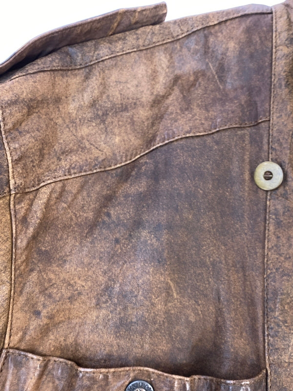 【現状渡し品】【メンズ】 B.B.DAKOTA ビービー ダコタ LEATHER BOA JACKET レザー ボア ジャケット アウター 上着 146-260822-hu-49-min カラー：ブラウン 万代Net店