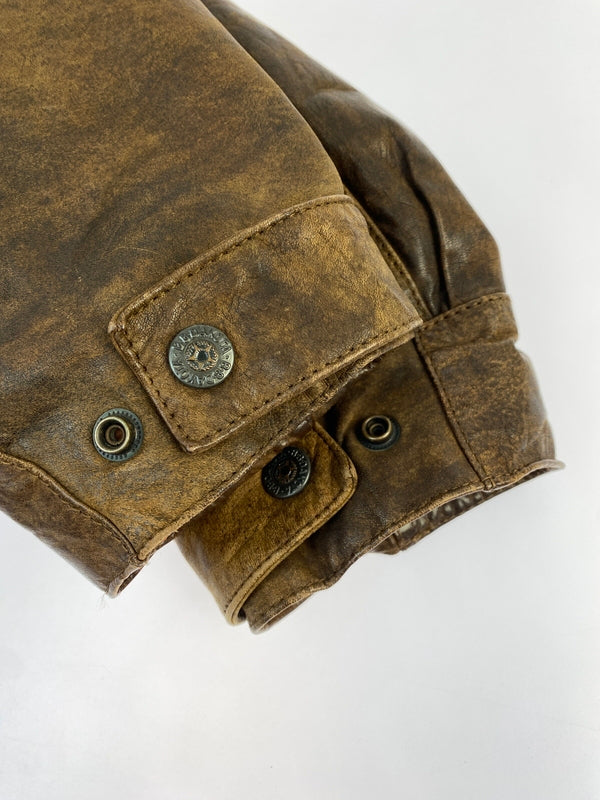 【現状渡し品】【メンズ】 B.B.DAKOTA ビービー ダコタ LEATHER BOA JACKET レザー ボア ジャケット アウター 上着 146-260822-hu-49-min カラー：ブラウン 万代Net店