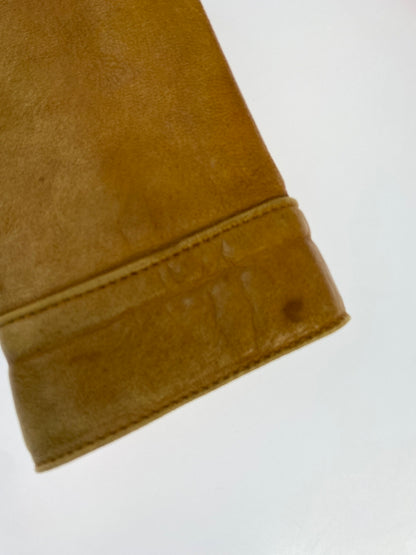 【現状渡し品】【メンズ】 C&A シー アンド エー LEATHER JACKET レザー ジャケット アウター 革ジャン 上着 146-260822-hu-48-min サイズ：表記なし不明 カラー：キャメル系 万代Net店