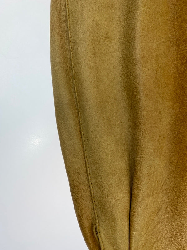 【現状渡し品】【メンズ】 C&A シー アンド エー LEATHER JACKET レザー ジャケット アウター 革ジャン 上着 146-260822-hu-48-min サイズ：表記なし不明 カラー：キャメル系 万代Net店