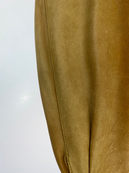 【現状渡し品】【メンズ】 C&A シー アンド エー LEATHER JACKET レザー ジャケット アウター 革ジャン 上着 146-260822-hu-48-min サイズ：表記なし不明 カラー：キャメル系 万代Net店