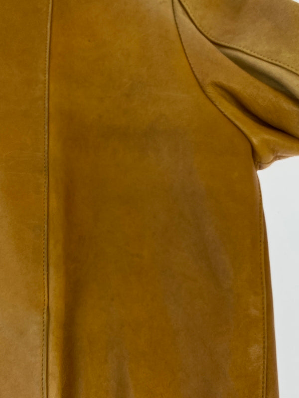 【現状渡し品】【メンズ】 C&A シー アンド エー LEATHER JACKET レザー ジャケット アウター 革ジャン 上着 146-260822-hu-48-min サイズ：表記なし不明 カラー：キャメル系 万代Net店