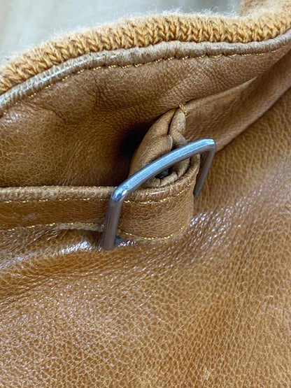 【現状渡し品】【メンズ】 C&A シー アンド エー LEATHER JACKET レザー ジャケット アウター 革ジャン 上着 146-260822-hu-48-min サイズ：表記なし不明 カラー：キャメル系 万代Net店