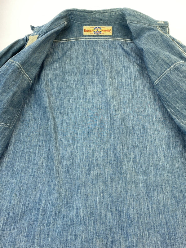 【中古品】【メンズ】 THE REAL MCCOY'S ザリアルマッコイズ USN シャンブレー シャツ 長袖 ロングスリーブ 145-260822-hu-45-min サイズ：不明 カラー：ブルー 万代Net店