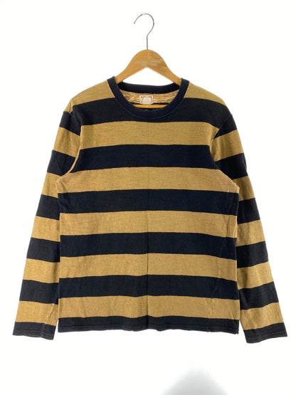 【中古品】【メンズ】 THE REAL MCCOY'S ザリアルマッコイズ BUCO BORDER TEE ブコ ボーダー ティー 長袖 ロングスリーブ T長袖シャツ 145-260822-hu-43-min サイズ：印字消えの為不明 カラー：ブラック/ブラウン 万代Net店