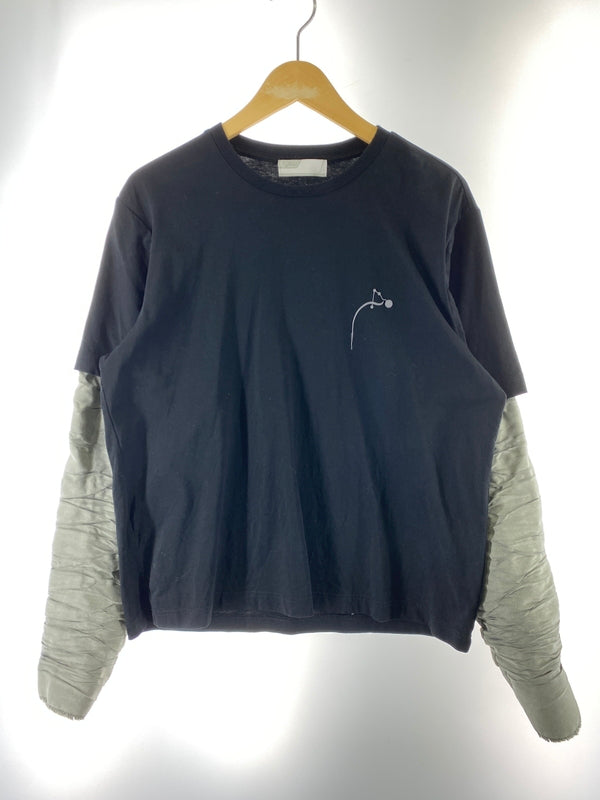【中古品】【メンズ】 RYAW リャウ VEIN ARM TEE ヴェイン アーム ティー レイヤード 長袖 ロングスリーブ Tシャツ 140-260822-hu-40-min サイズ：M カラー：ブラック/グレー 万代Net店