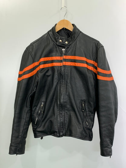 【現状渡し品】【メンズ】 HARLEY DAVIDSON ハーレーダビッドソン SINGLE RIDERS JACKET シングル ライダース レザー ジャケット メンズ アウター 革ジャン 146-261007-em-32-min サイズ：40 カラー：ブラック 万代Net店
