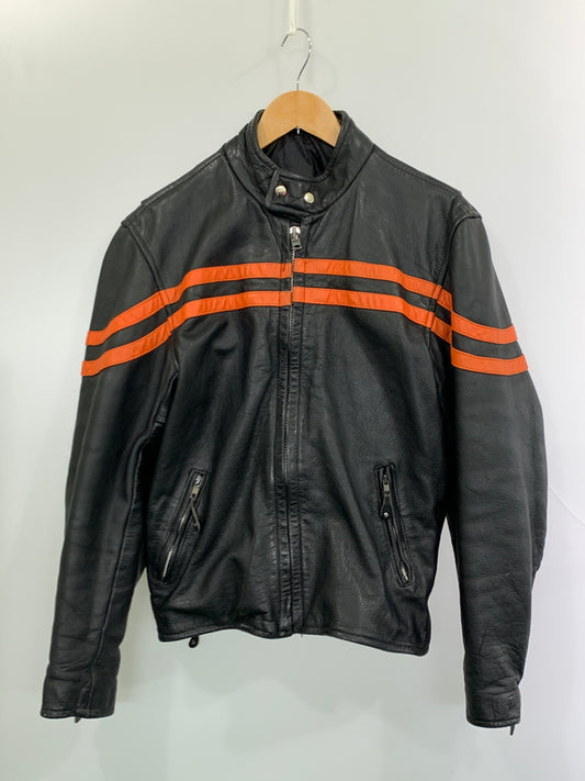 【現状渡し品】【メンズ】 HARLEY DAVIDSON ハーレーダビッドソン SINGLE RIDERS JACKET シングル ライダース レザー ジャケット メンズ アウター 革ジャン 146-261007-em-32-min サイズ：40 カラー：ブラック 万代Net店
