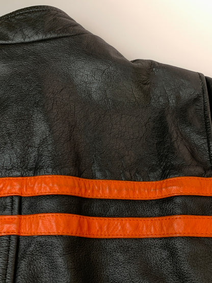 【現状渡し品】【メンズ】 HARLEY DAVIDSON ハーレーダビッドソン SINGLE RIDERS JACKET シングル ライダース レザー ジャケット メンズ アウター 革ジャン 146-261007-em-32-min サイズ：40 カラー：ブラック 万代Net店