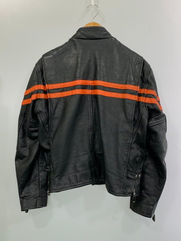 【現状渡し品】【メンズ】 HARLEY DAVIDSON ハーレーダビッドソン SINGLE RIDERS JACKET シングル ライダース レザー ジャケット メンズ アウター 革ジャン 146-261007-em-32-min サイズ：40 カラー：ブラック 万代Net店