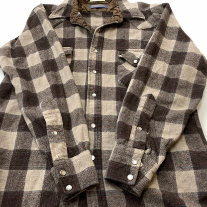 【中古品】【メンズ】 PENDLETON ペンドルトン 70’s VINTAGE WOOL SHIRT 70年代 ヴィンテージ ウール シャツ 長袖 トップス 144-260715-sa-09-tei サイズ：L カラー：ブラウン 万代Net店