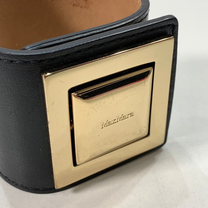 【中古品】【レディース】 MAX MARA マックスマーラ バングル レザー ブランド アクセサリー 182-260329-gm-30-fuz サイズ：M カラー：ブラック 万代Net店