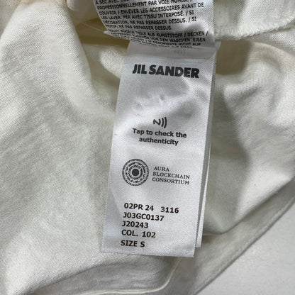 【中古品】【レディース】 JIL SANDER ジルサンダー 半袖Tシャツ カットソー ブランド 古着 J03GC0137 J20243 168-260328-gm-28-fuz サイズ：S/P カラー：ホワイト 万代Net店