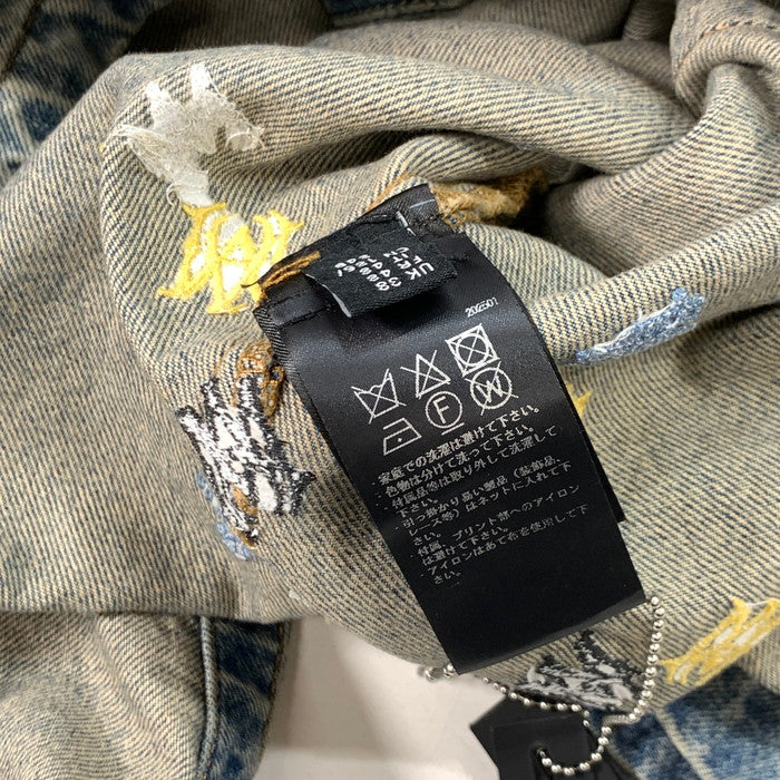 【中古美品】【メンズ】 AMIRI アミリ MA QUAD EMBROIDERED SHIRT 半袖 デニムシャツ トップス ブランド 古着 141-260329-gm-40-fuz サイズ：M カラー：インディゴ 万代Net店