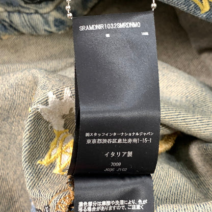【中古美品】【メンズ】 AMIRI アミリ MA QUAD EMBROIDERED SHIRT 半袖 デニムシャツ トップス ブランド 古着 141-260329-gm-40-fuz サイズ：M カラー：インディゴ 万代Net店