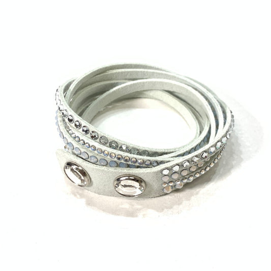 【中古品】【レディース】 SWAROVSKI スワロフスキー レザーブレスレット ブランド アクセサリー 182-260215-gm-33-fuz カラー：ホワイト 万代Net店
