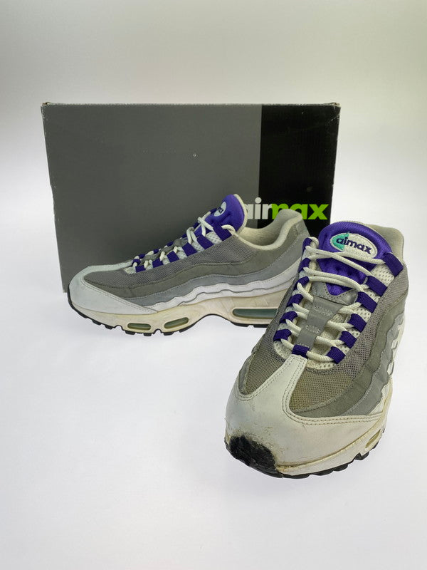 【中古品】【メンズ】 NIKE ナイキ AIR MAX 95 OG 554970-151 エアマックス95 オリジナル スニーカー 靴 160-250828-yn-35-min サイズ：27.0cm US9 カラー：WHITE/CRT PRPL-EMRLD GRN-WLF G 万代Net店