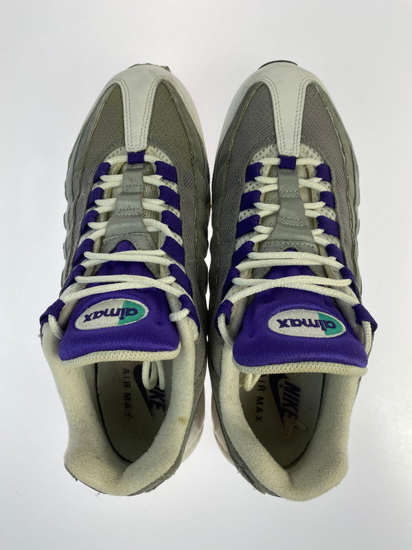 【中古品】【メンズ】 NIKE ナイキ AIR MAX 95 OG 554970-151 エアマックス95 オリジナル スニーカー 靴 160-250828-yn-35-min サイズ：27.0cm US9 カラー：WHITE/CRT PRPL-EMRLD GRN-WLF G 万代Net店