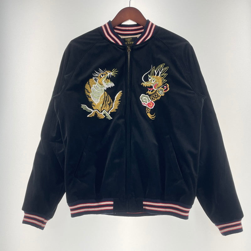 【中古品】【メンズ】 HOUSTON ヒューストン VELVETTEN SOUVENIR JACKET 51286 ベルベット スーベニア ジャケット アウター 145-260708-sa-04-tei サイズ：M カラー：ブラック 万代Net店