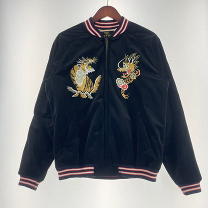 【中古品】【メンズ】 HOUSTON ヒューストン VELVETTEN SOUVENIR JACKET 51286 ベルベット スーベニア ジャケット アウター 145-260708-sa-04-tei サイズ：M カラー：ブラック 万代Net店