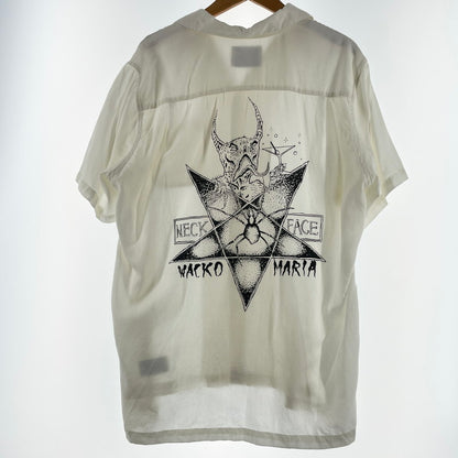 【中古品】【メンズ】 NECK FACE ネックフェイス × WACKO MARIA ワコ マリア 別注コラボ S/S SHIRT ショートスリーブ Ｔシャツ 半袖 トップス 140-260630-sa-05-tei サイズ：L カラー：ホワイト 万代Net店
