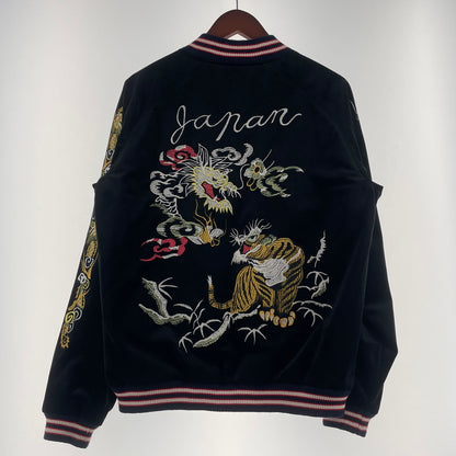 【中古品】【メンズ】 HOUSTON ヒューストン VELVETTEN SOUVENIR JACKET 51286 ベルベット スーベニア ジャケット アウター 145-260708-sa-04-tei サイズ：M カラー：ブラック 万代Net店