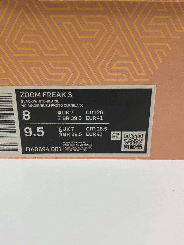 【中古美品】【メンズ】 NIKE ナイキ ZOOM FREAK 3 DA0694-001 バスケットボール ズーム フリーク 3 スニーカー メンズ シューズ 靴 160-250829-em-18-min サイズ：26cm カラー：ブラック/ホワイト 万代Net店