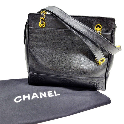 【中古品】【レディース】 CHANEL シャネル トリプルココマーク キャビアスキン チェーン トートバッグ ハンドバッグ ショルダーバッグ カバン 鞄 182-240718-as-03-izu カラー：ブラック 万代Net店