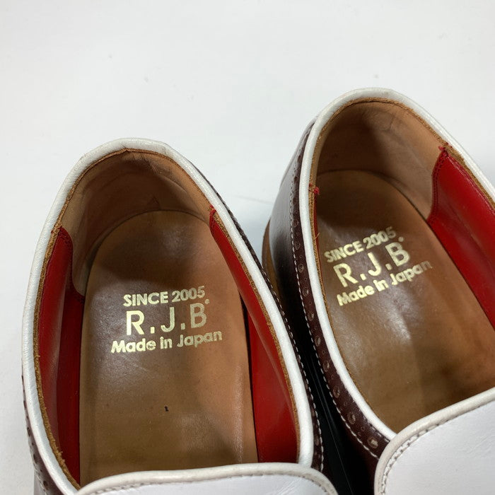 【中古品】【メンズ】 R.J.B アールジェイビー L123A ローファー シューズ 靴 164-250517-gm-36-fuz サイズ：9 カラー：ブラウン ホワイト 万代Net店