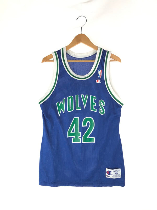 【中古品】【メンズ】 Champion チャンピオン 90's NBA WOLVES GAME TOP ゲームトップ メッシュタンクトップ 146-240714-hi-08-tag サイズ：40 カラー：ブルー 万代Net店