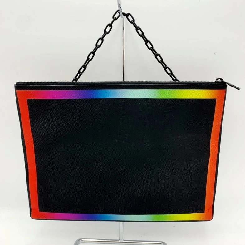 【中古品】【メンズ/レディース】 LOUIS VUITTON ルイ・ヴィトン M30347 クラッチバッグ タイガ ポシェット A4 セカンドバッグ レインボー 鞄 カバン 179-230424-ay-05-izu カラー：ブラック 万代Net店