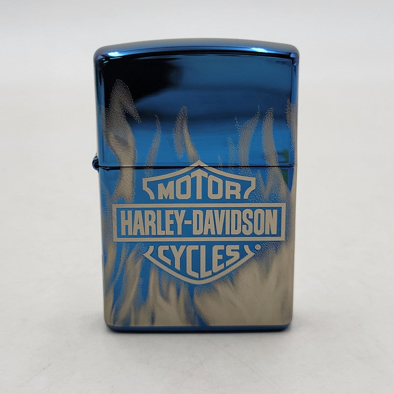 【中古品】【メンズ/レディース】 ZIPPO ジッポ × HARLEY-DAVIDSON ハーレーダビッドソン FLAMES SAPPHIRE OIL LIGHTER オイルライター 喫煙具 206-250921-as-06-izu カラー：ブルー系 万代Net店