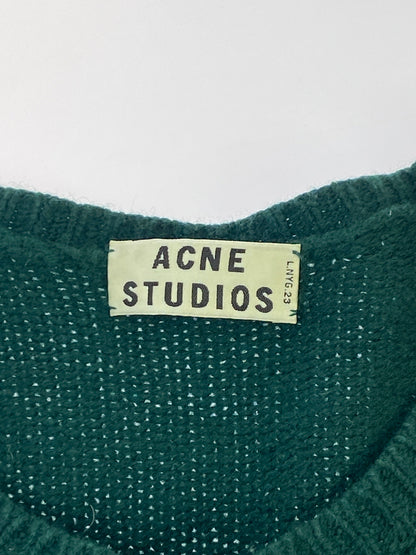 【中古品】【メンズ】 ACNE STUDIOS アクネストゥディオズ CHET AW13 WOOL SWEATER チェット エーダブリュー13 ウール セーター メンズ ニット トップス 141-261005-em-02-min サイズ：XS カラー：グリーン 万代Net店