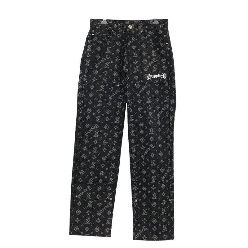 【中古品】【メンズ】 SUPPLIER サプライヤー MONOGRAM DENIM PANTS モノグラム デニムパンツ ボトムス 153-260502-hn-07-fur サイズ：S カラー：ブラック 万代Net店