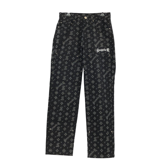 【中古品】【メンズ】 SUPPLIER サプライヤー MONOGRAM DENIM PANTS モノグラム デニムパンツ ボトムス 153-260502-hn-07-fur サイズ：S カラー：ブラック 万代Net店