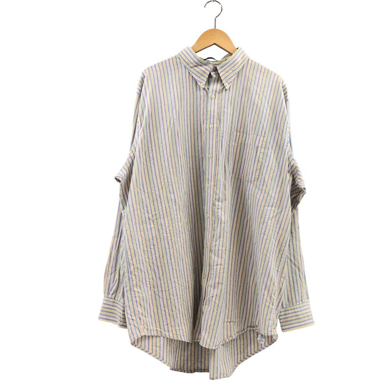 【中古品】【メンズ】 LANDS END ランズエンド L/S BD STRIPE SHIRT 長袖 ボタンダウン ストライプシャツ カジュアルシャツ トップス 146-260502-hn-09-fur サイズ：36 カラー：マルチカラー 万代Net店