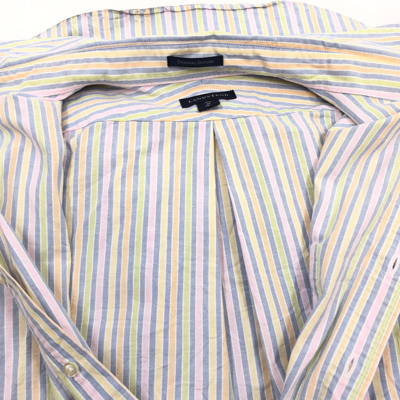 【中古品】【メンズ】 LANDS END ランズエンド L/S BD STRIPE SHIRT 長袖 ボタンダウン ストライプシャツ カジュアルシャツ トップス 146-260502-hn-09-fur サイズ：36 カラー：マルチカラー 万代Net店