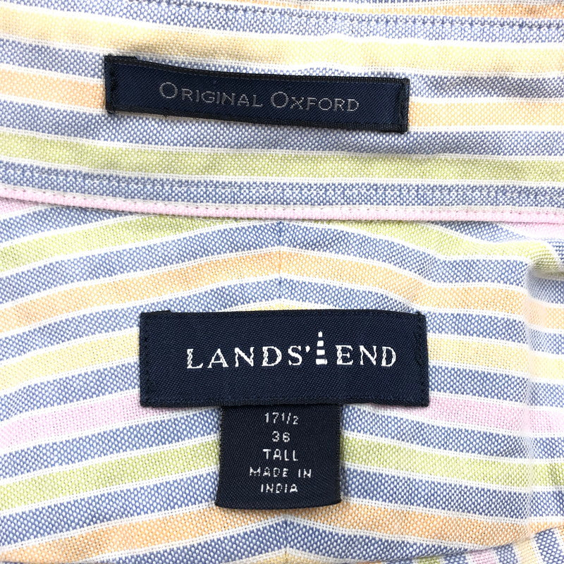 【中古品】【メンズ】 LANDS END ランズエンド L/S BD STRIPE SHIRT 長袖 ボタンダウン ストライプシャツ カジュアルシャツ トップス 146-260502-hn-09-fur サイズ：36 カラー：マルチカラー 万代Net店