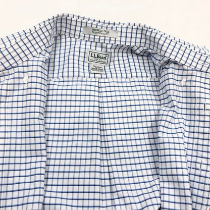 【中古品】【メンズ】 L.L.BEAN エルエルビーン L/S BD CHECK SHIRT ボタンダウン 長袖チェックシャツ カジュアルシャツ トップス 144-260503-hn-04-fur サイズ：15-33 カラー：ホワイト/ブルー系 万代Net店