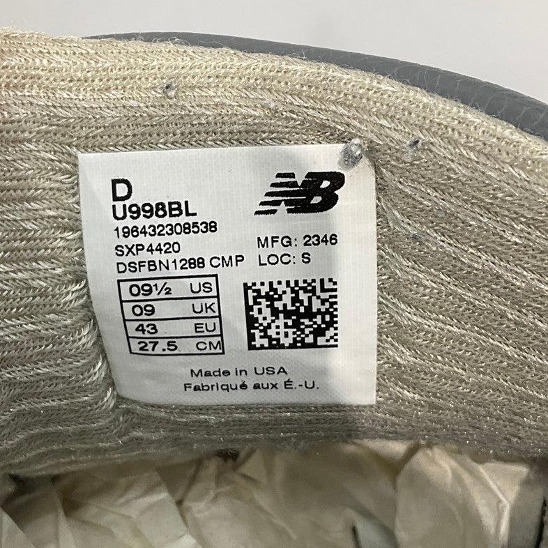 【中古品】【メンズ】 NEW BALANCE ニューバランス U998BL スニーカー 162-260429-SS-11-iwa サイズ：27.5cm カラー：ブラック 万代Net店