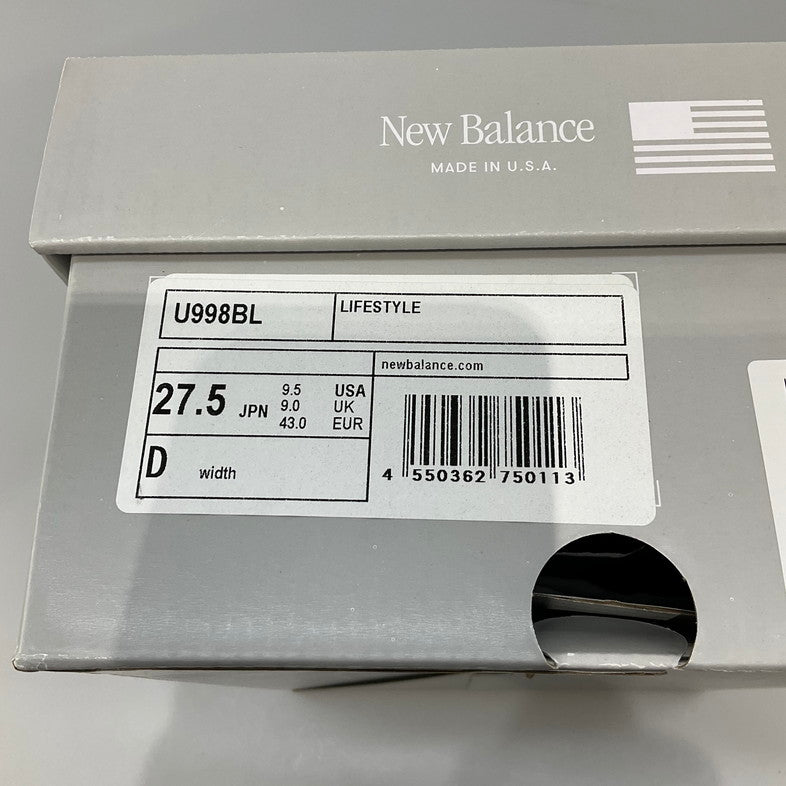 【中古品】【メンズ】 NEW BALANCE ニューバランス U998BL スニーカー 162-260429-SS-11-iwa サイズ：27.5cm カラー：ブラック 万代Net店